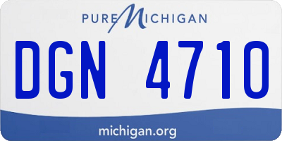 MI license plate DGN4710