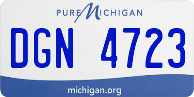 MI license plate DGN4723