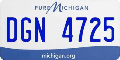MI license plate DGN4725