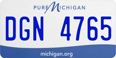 MI license plate DGN4765