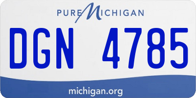 MI license plate DGN4785