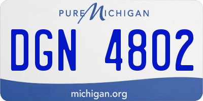 MI license plate DGN4802