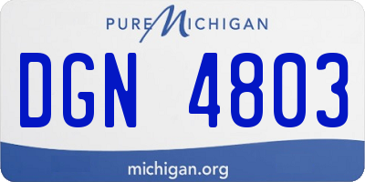 MI license plate DGN4803