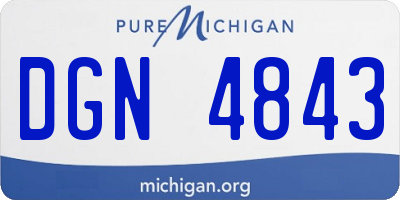MI license plate DGN4843
