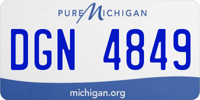 MI license plate DGN4849