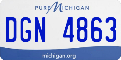MI license plate DGN4863