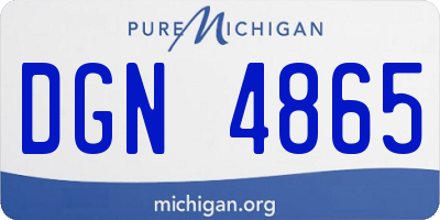 MI license plate DGN4865
