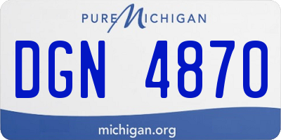 MI license plate DGN4870