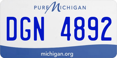 MI license plate DGN4892