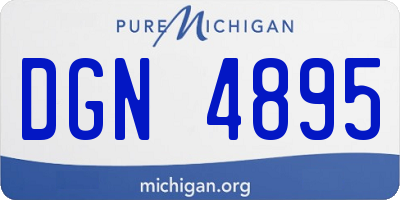 MI license plate DGN4895