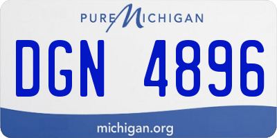 MI license plate DGN4896