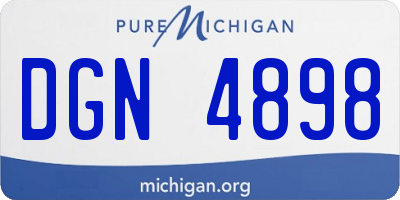 MI license plate DGN4898