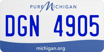 MI license plate DGN4905