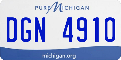MI license plate DGN4910