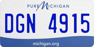 MI license plate DGN4915