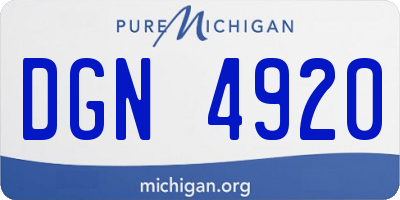 MI license plate DGN4920