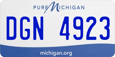 MI license plate DGN4923
