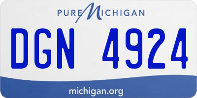 MI license plate DGN4924