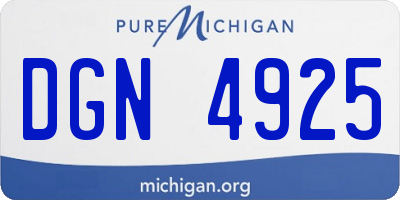MI license plate DGN4925