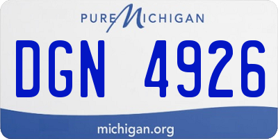 MI license plate DGN4926