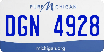 MI license plate DGN4928