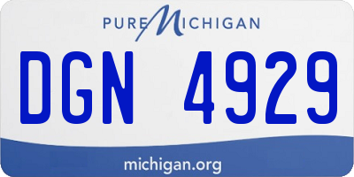 MI license plate DGN4929