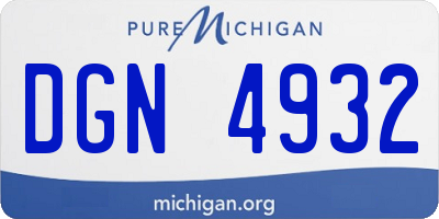 MI license plate DGN4932