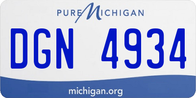 MI license plate DGN4934