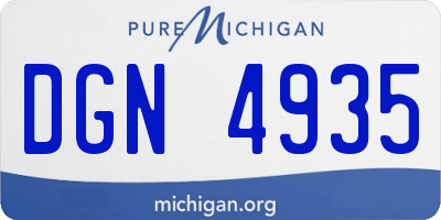 MI license plate DGN4935