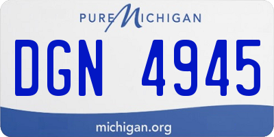 MI license plate DGN4945
