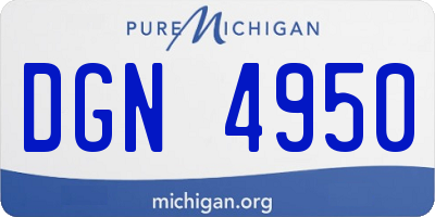 MI license plate DGN4950