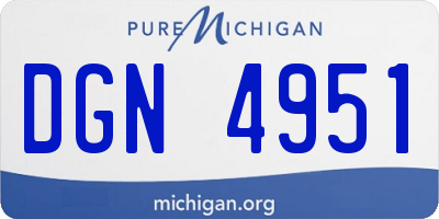 MI license plate DGN4951