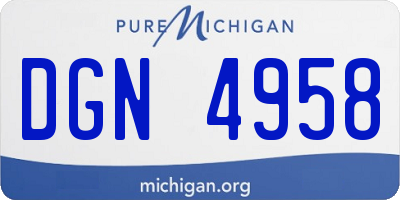 MI license plate DGN4958