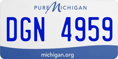 MI license plate DGN4959