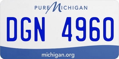 MI license plate DGN4960