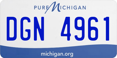 MI license plate DGN4961