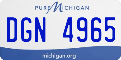 MI license plate DGN4965
