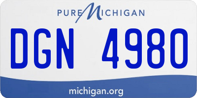 MI license plate DGN4980