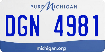 MI license plate DGN4981