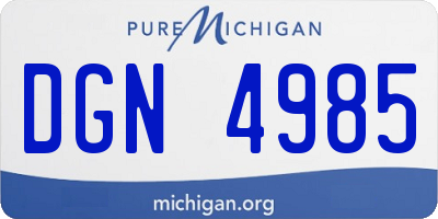 MI license plate DGN4985