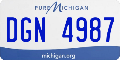 MI license plate DGN4987
