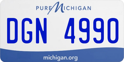 MI license plate DGN4990