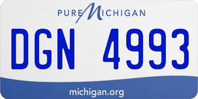 MI license plate DGN4993