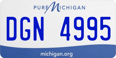 MI license plate DGN4995