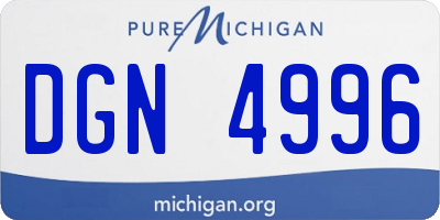 MI license plate DGN4996
