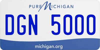 MI license plate DGN5000