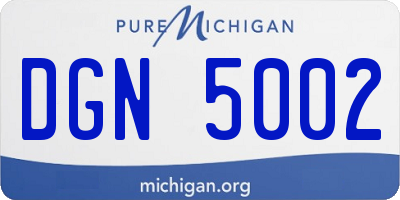 MI license plate DGN5002