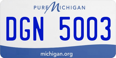 MI license plate DGN5003