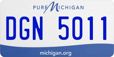 MI license plate DGN5011