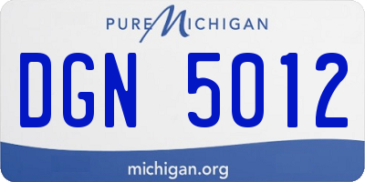MI license plate DGN5012